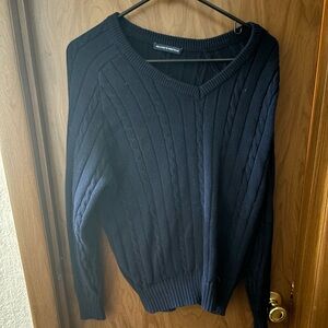 Navy Blue Brandy Melville Oversized Cable Knit Sweater